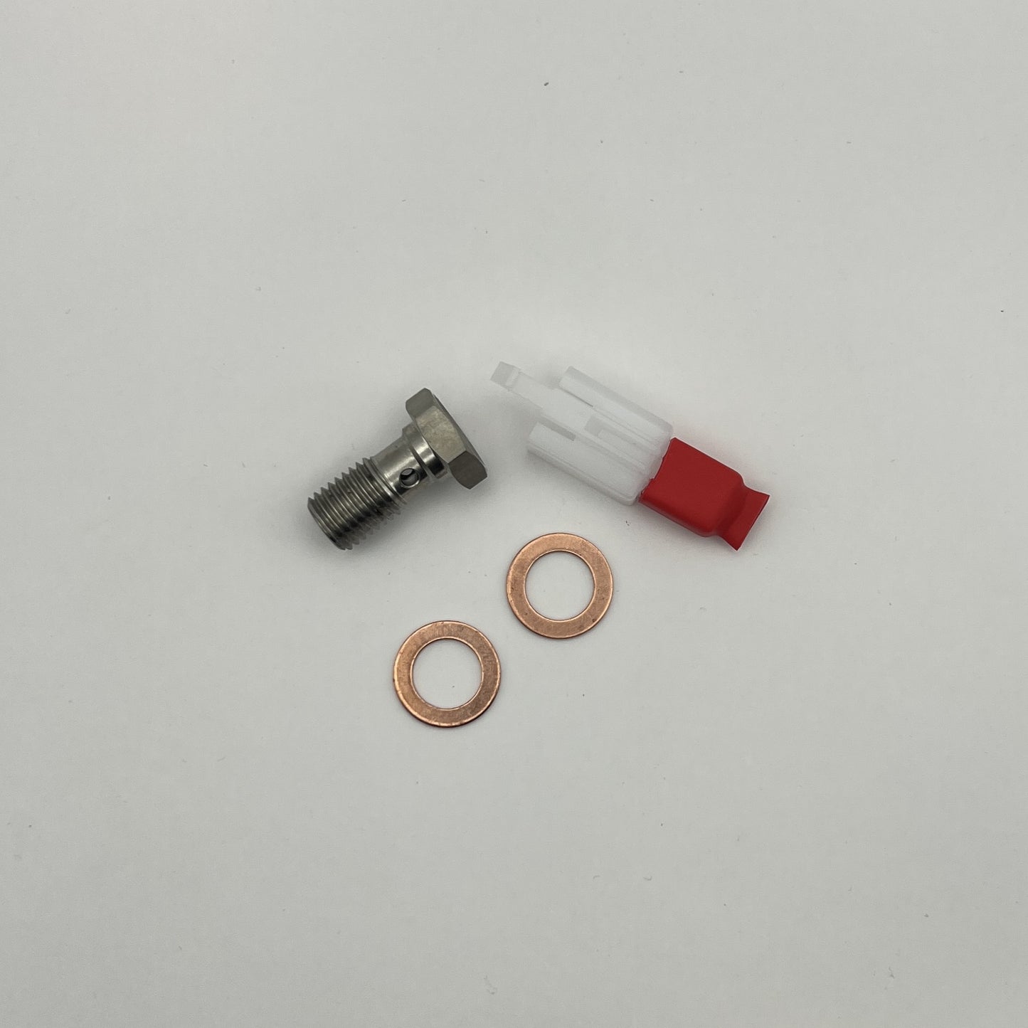 Overhead view of the front brake sensor delete for Beta RR motorcycles